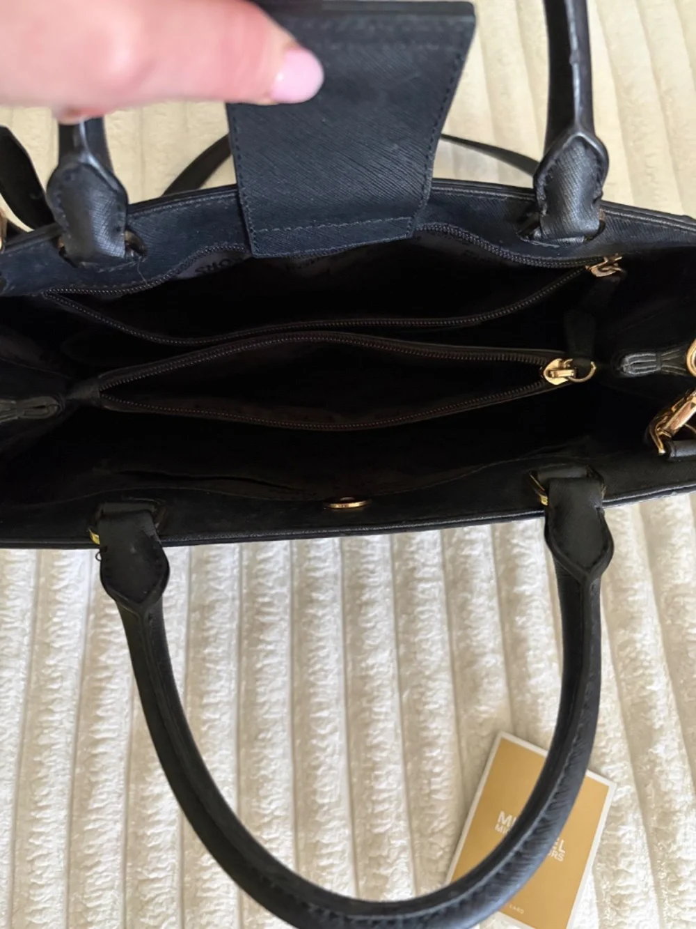 Michael Kors Black Leather Satchel Bag